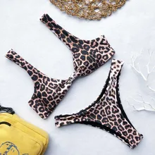 Сексуальный купальник бикини, купальник для женщин, леопардовый комплект бикини, купальный костюм, пуш-ап, женская летняя пляжная одежда, бикини с подкладкой