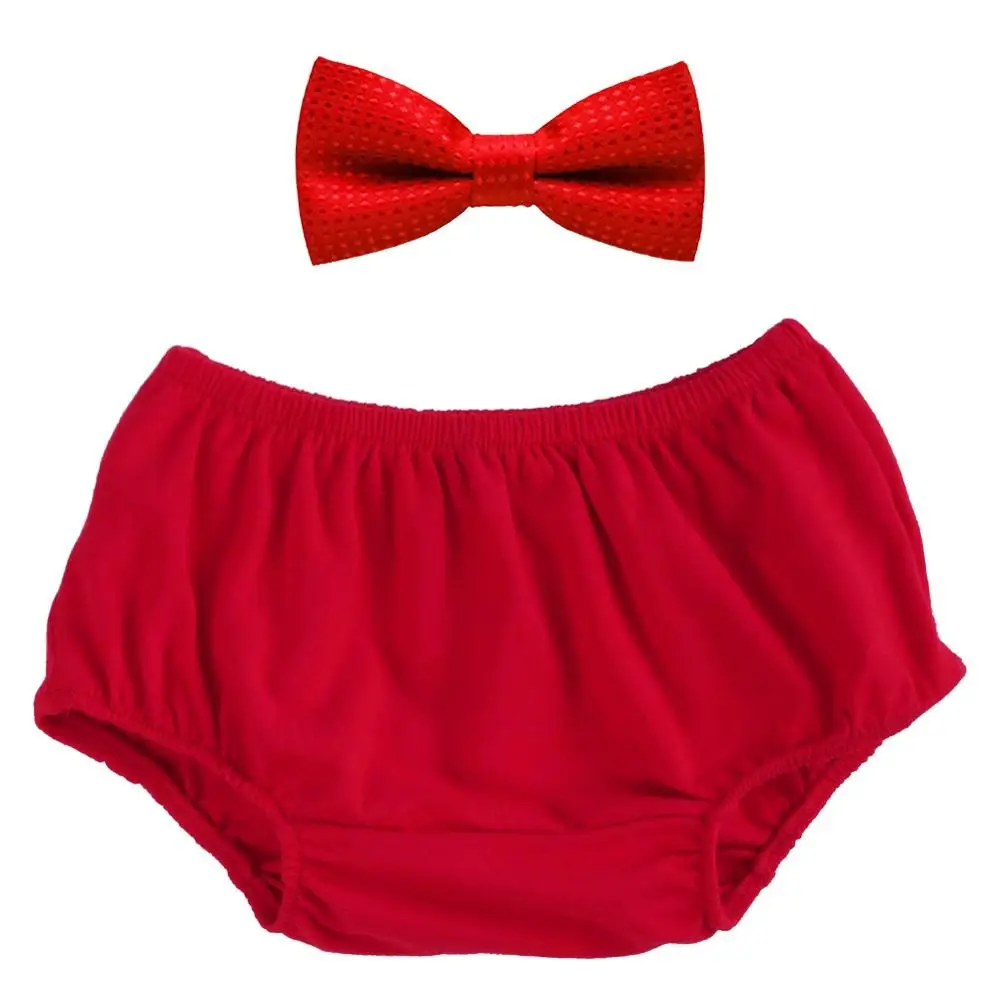 

2pcs Set Baby Boy Girl Clothes Cake Smash Outfit Diaper Cover Pants Bow Tie 1st Birthday Photo Props Outfit Cute Baby Clothes