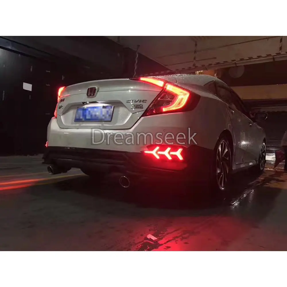 Задний бампер светильник для Honda Civic Красный Светодиодный отражатель фонарь стоп-сигнала парковки Предупреждение ночной осветительный противотуманный