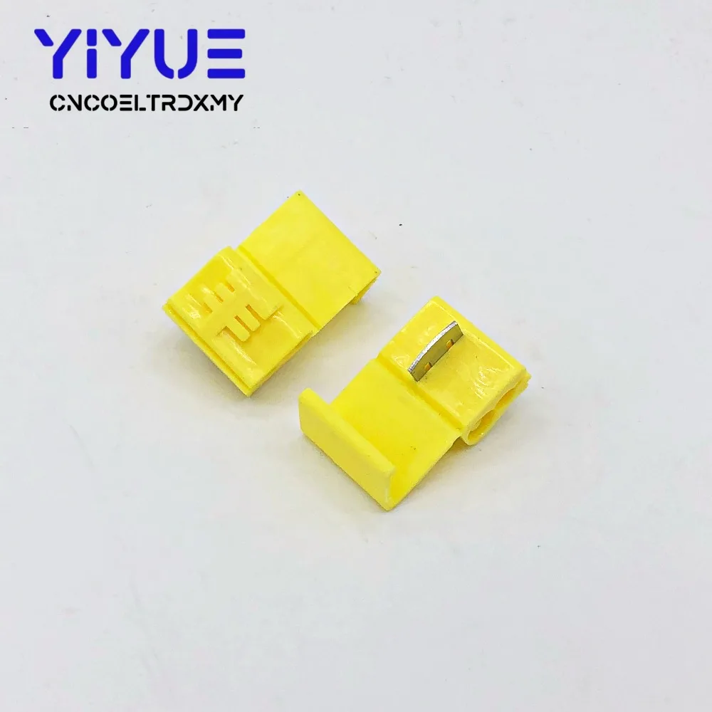 

20Pcs Lock Wire Electrical Cable Connector Yellow Insulated Quick Splice Terminals Crimp For Car Electrical Crimp Cable Snap