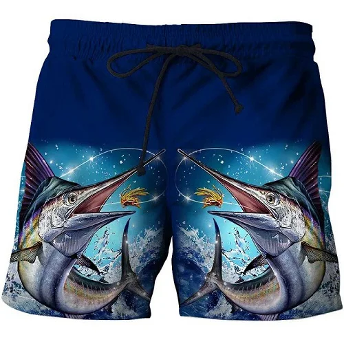 Одежда с 3d принтом рыбы, Пляжные штаны с 3d принтом, интересные пляжные шорты большого размера с принтом «рыбий крючок», шорты для мужчин - Цвет: STK429