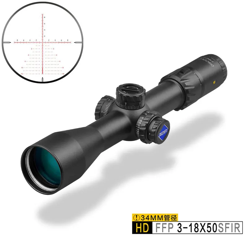 Тактический военный прицел Discovery HD 3 18X50SFIR FFP оптический с трубкой подсветкой и