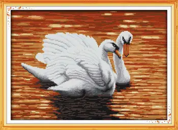 

Free Two Swans 3 DMC China Cross Stitch 14CT 11CT DIY Needlework Counted Cross stitch Kits For Embroidery Crafts Home Decor
