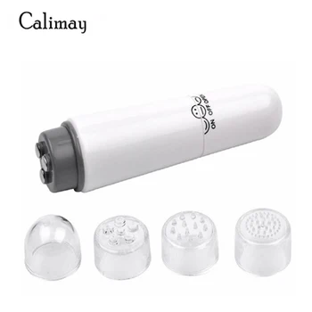 

Pocket Mini handheld Massager with 4 Heads Electric Pocket Vibrating Pen for Face Neck Back Battery Operated