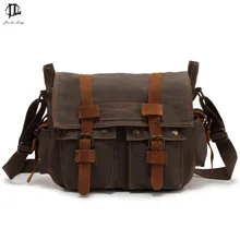 Бренд Ретро Холст& Crazy Horse Натуральная кожа Мужская сумка через плечо сумки на плечо дорожные сумки для ноутбуков