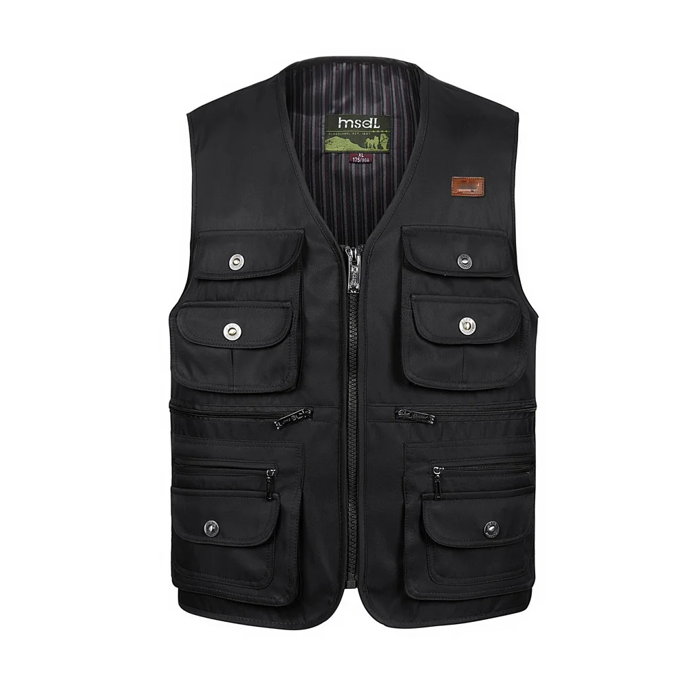 Beste Mannen Grote Maat XL 4XL Motorfiets Toevallige Vest Mannelijke Multi Pocket Tactische Mode Vesten Hoge Kwaliteit Masculino Overalls vest