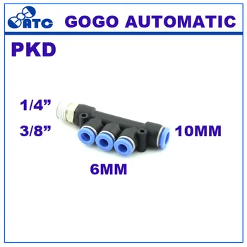 

one touch plastic 5 way air quick pneumatic connection fitting 10mm 6mm 1/4 3/8 X type hose connector PKD five pipe joint