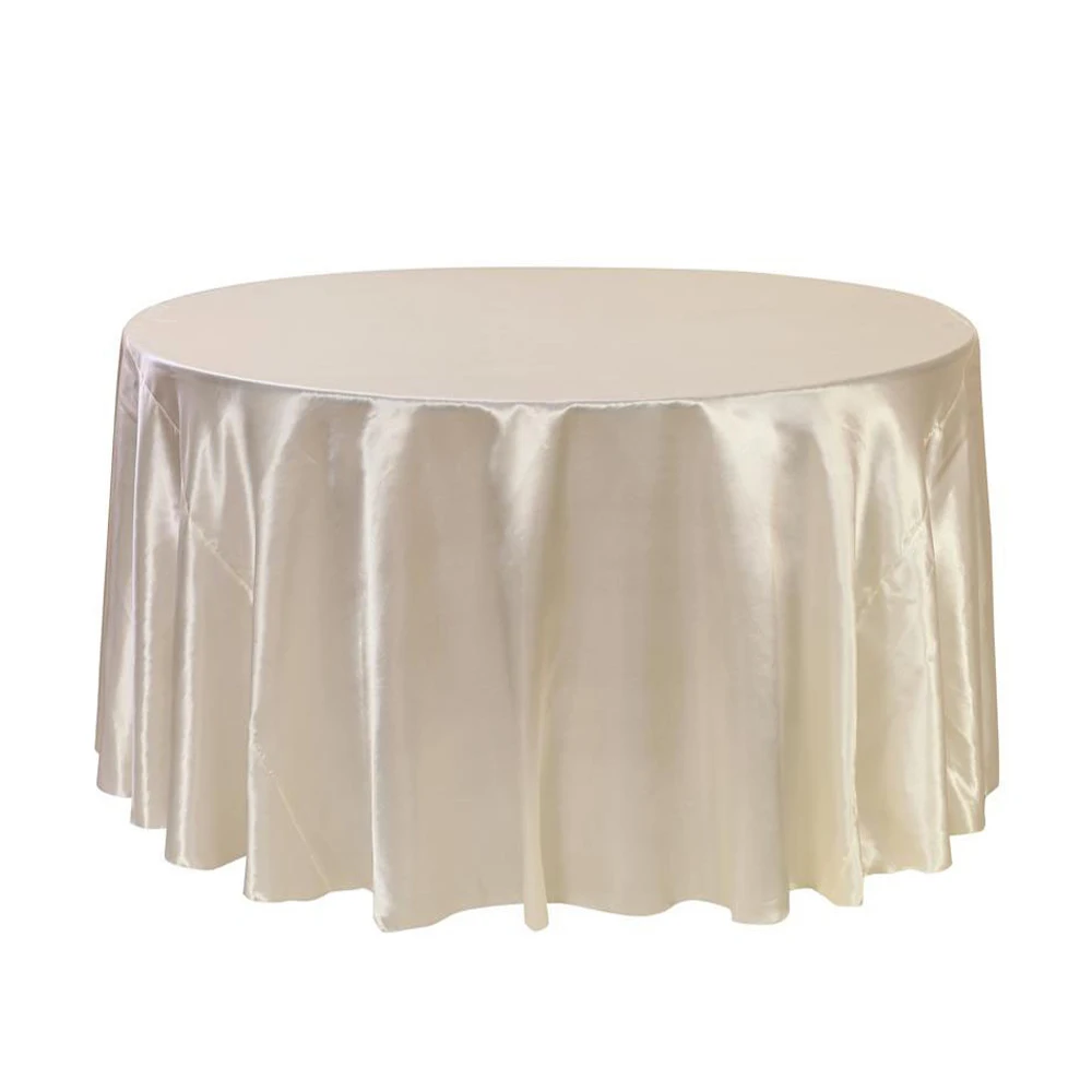 

New Round Satin Tablecloth Table Cloth Cover Waterproof dustproof Oilproof Wedding Banquet Home DIY Decoration Home Textiles