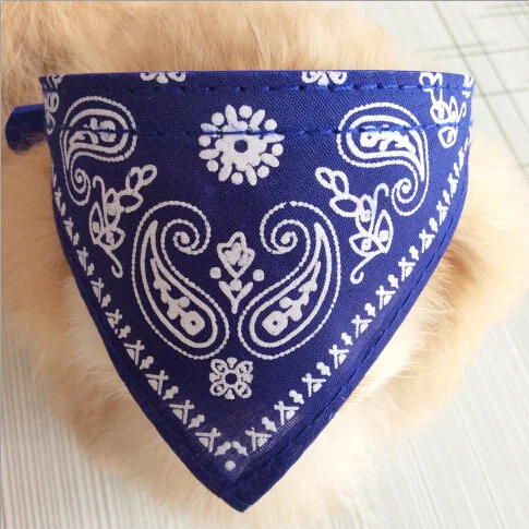 7 цветов 4 размера Регулируемый ошейник для щенка кошки шарф воротник для бандана для собак шейный платок Пейсли узор аксессуары для домашних животных - Цвет: blue