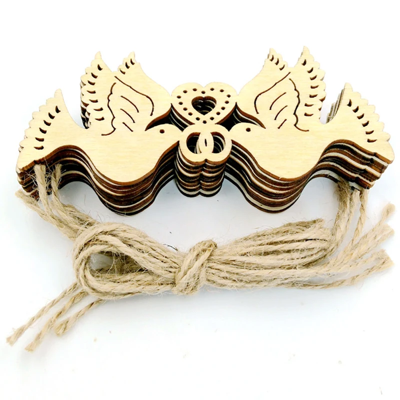 

10Pcs Cute Wood Snowflake Xmas Wedding Tree Hanging Ornament Decoration
