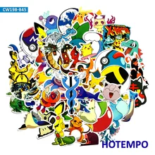 45pcs Cute Cartoon Anime Pikachu Stickers for DIY Phone Laptop Luggage Suitcase Guitar Skateboard PVC Waterproof Decal Stickers