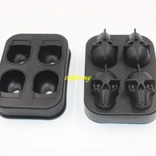 200 шт./лот череп Форма 3D форма для льда Прохладный виски винный коктейль поднос кубика льда силиконовая форма самодельный лед формы для льда