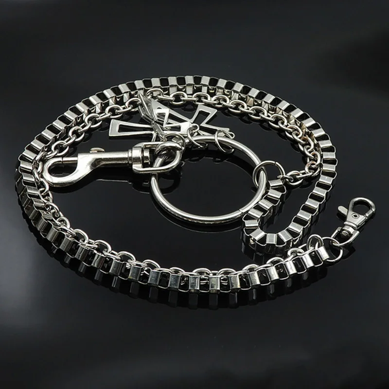 

Solid Metal Punk Hip-hop Trendy Chain on Jeans Men or women Silver Metal Clothing Accessories pants Chain Metal belt on trousers