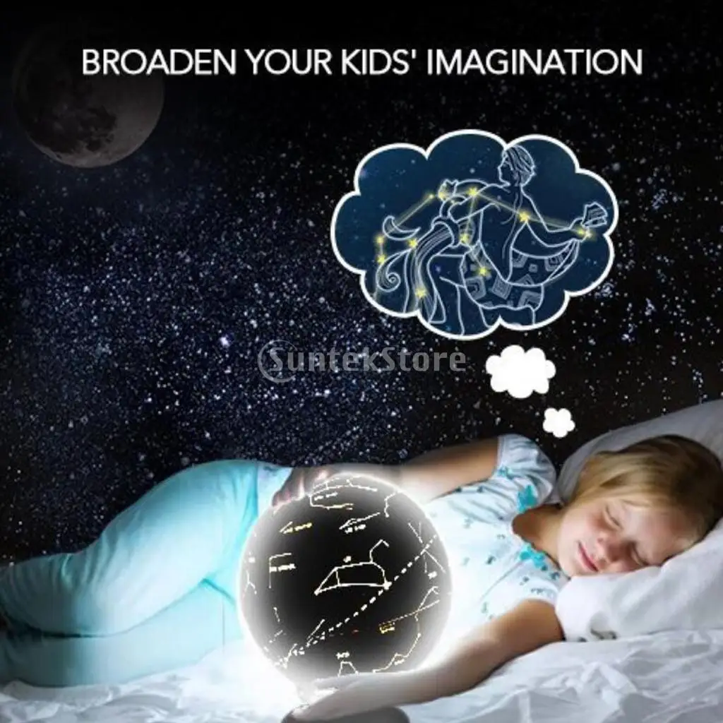 3-in-1 LED World Globe Constellation Lighting Map Earth Globe, Kids Geography Educational Globe