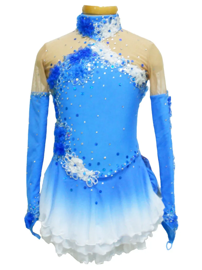 

Free shippingSkyblueFigure Ice skating dress/Baton Twirling/Dance Costume/Tap leotard MADE TO FITSD375