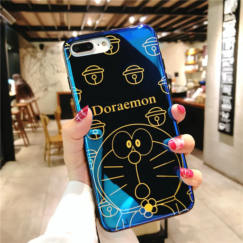 Blue Ray Cartoon Doraemon Case Cover for iPhone XS MAX XR X 8 plus 7 6s 6 Soft Shockproof TPU Back Blu-ray |