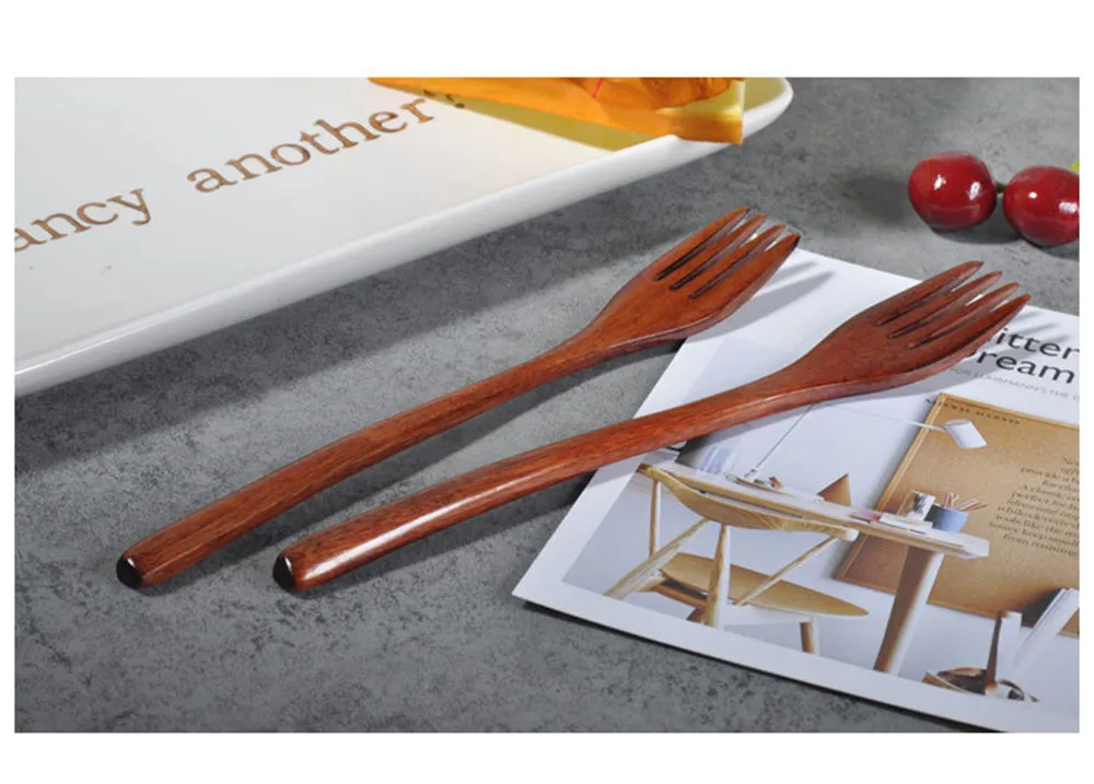 Деревянная вилка, Бамбуковая кухонная утварь, инструменты для супа, чайная ложка, посуда для детей, посуда для мороженого, инструменты