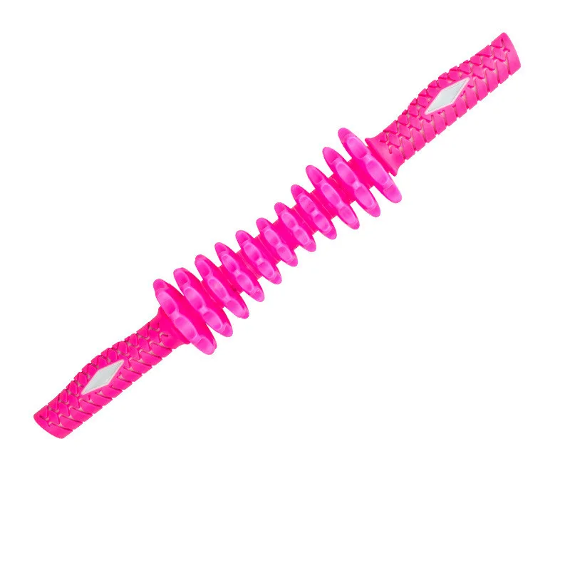 Йога блок палка съемная регулируемая комбинация передач массажный ролик для снятия боли в мышцах успокаивающий фасции глубокие ткани - Цвет: Розовый