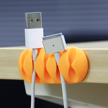 

3pcs Silicone USB Cable Reel Organizer Cord Management Charger Desktop Wire Holder Winder for Desk Power Cord