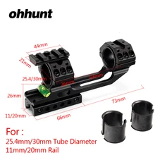 Ohhunt 11 мм 3/" ласточкин хвост 20 мм Пикатинни Вивер кольца для прицела винтовки охоты 25,4 мм 30 мм офсетная напрвляющая для прицела пузырьковый уровень