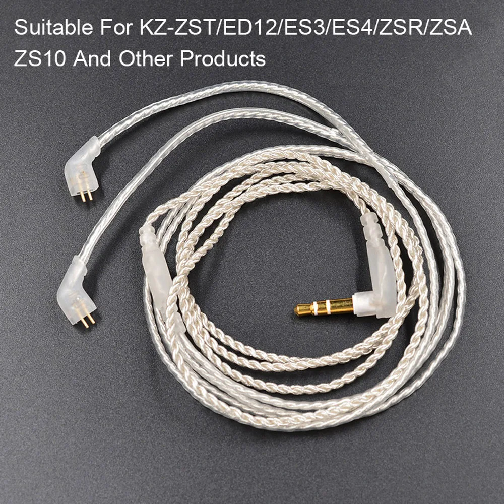 Серебристый Улучшенный кабель для наушников KZ ZS10/ZSA/ZS6 съемный аудиошнур 3 5 мм