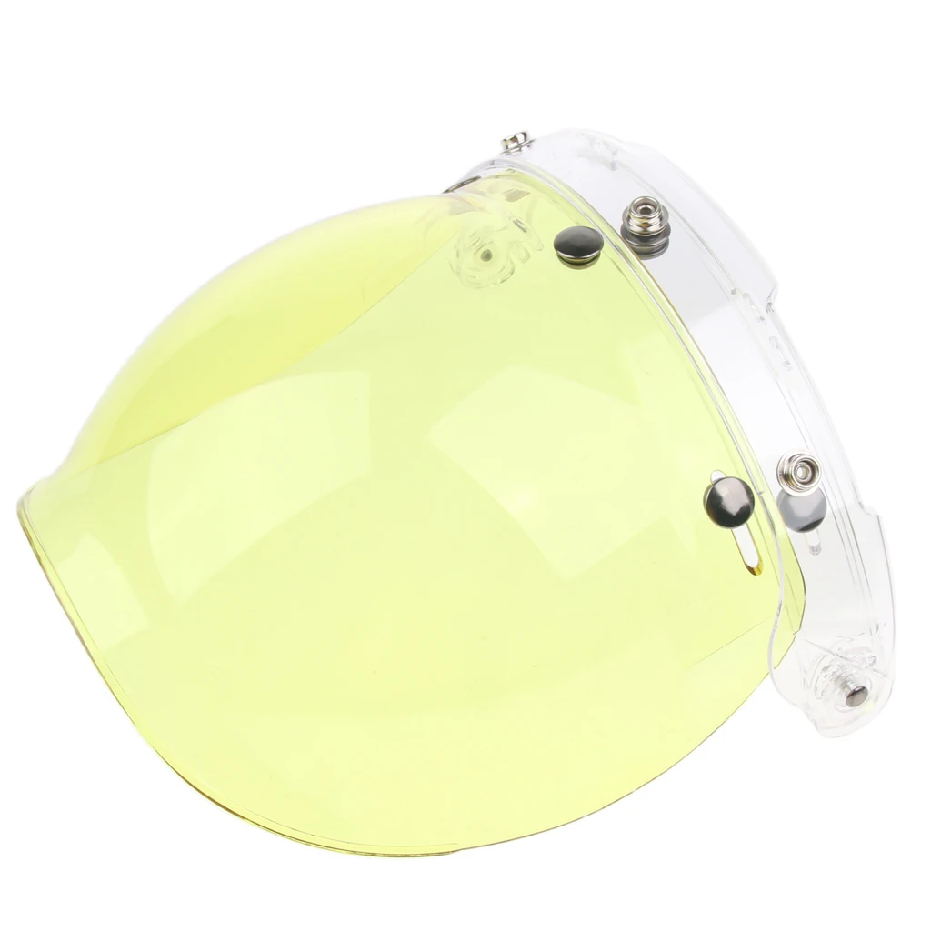 Universal Bubble 3-Snap Motorcycle Helmet Visor Flip Up Face Shield Lens Plain Adjust Height Flip Up Design