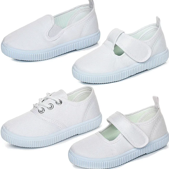 kids white canvas sneakers