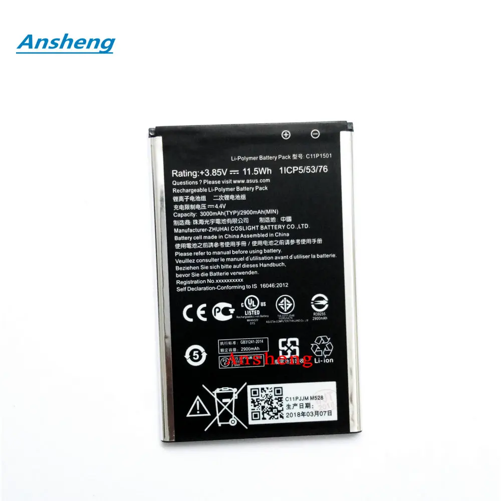 Высококачественный аккумулятор Ansheng 3000 мАч C11P1501 для Asus Zenfone 2 Laser Zenfone2 ZE601KL Selfie ZE550KL