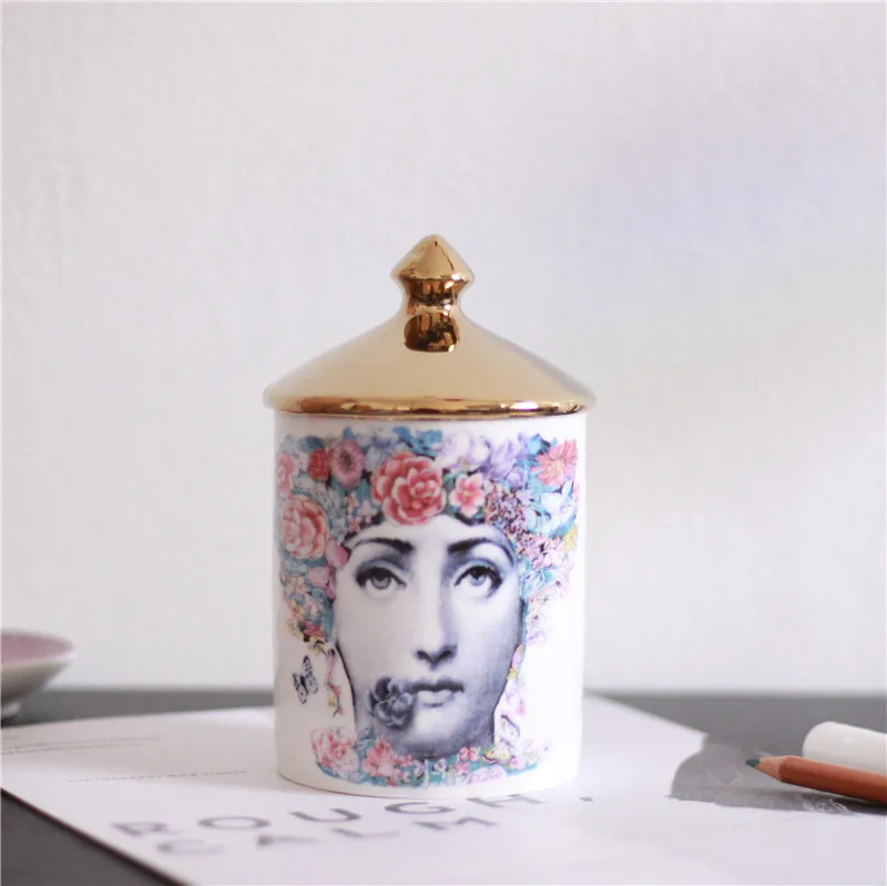 Fornasetti شمعة حامل لينا الإنسان الوجه جرة الشمعدانات الرجعية صندوق تخزين السيراميك Cafts المنزل الديكور Jewerlly صندوق تخزين Fornasetti شمعة حامل لينا الإنسان الوجه جرة الشمعدانات الرجعية صندوق تخزين السيراميك Cafts المنزل الديكور Jewerlly صندوق تخزين