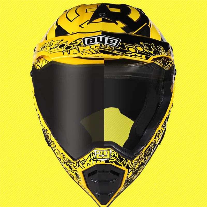 BYE мотоциклетный шлем для мужчин Полный лицевой шлем мото для верховой езды ABS Материал Приключения мотокросса мотоциклетный шлем DOT сертификация