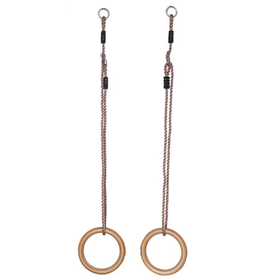 Outdoor Wood Wooden Gymnastics Rings Fitness Gym crossfit Strength