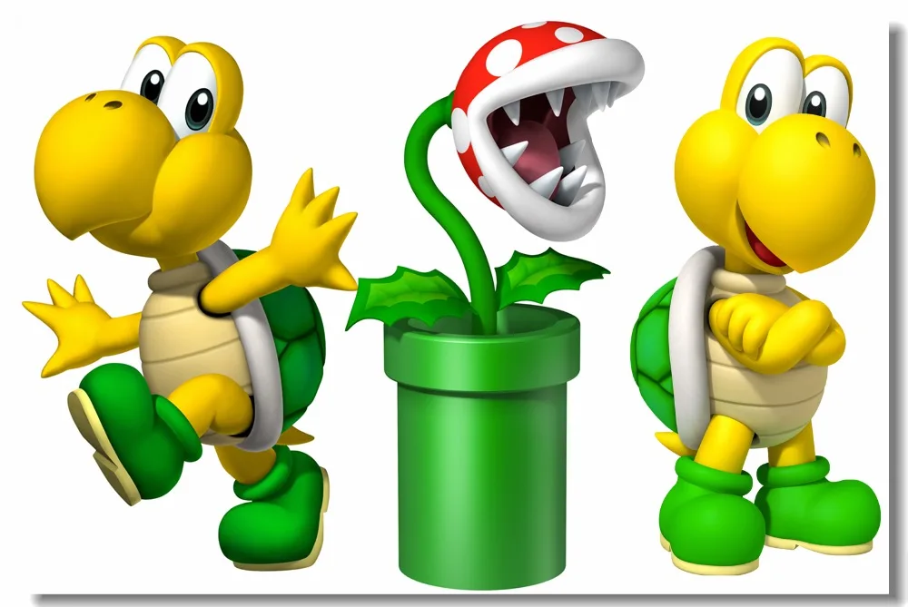

Custom Canvas Wall Mural Super Mario Bros Poster Luigi Mario Odyssey Koopa Sticker Kid Cartoon Wallpaper Bedroom Decals #0471#