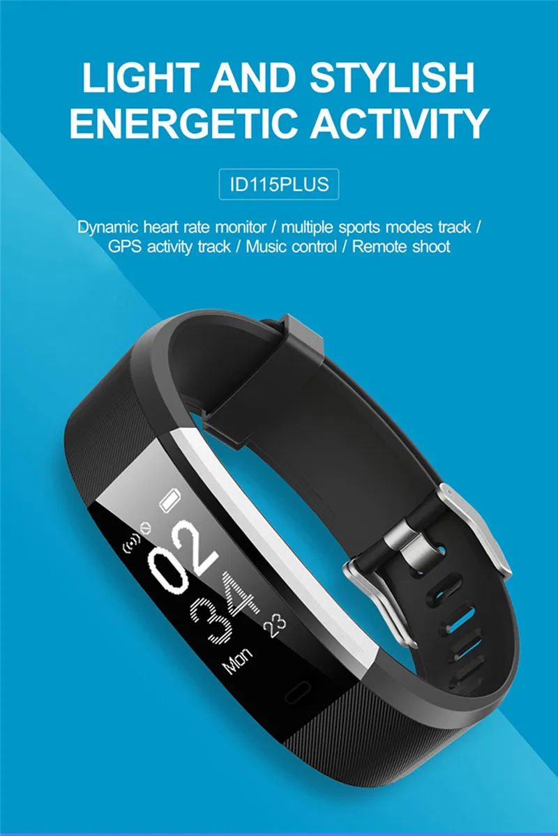 Fashion Smart Watch Dynamic Heart Rate Monitor Multiple Sport Pedometer for iOS Android Breathe Guide Remote Camera APP Download (7)