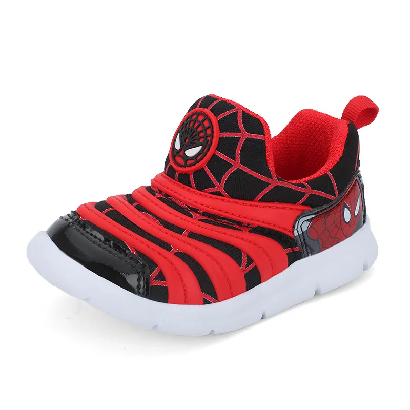 Spring Fall cartoon spider man captain baby boys sneakers for kids skate shoes children fashion Caterpillar shoes 2~13 yrs - Цвет: Красный