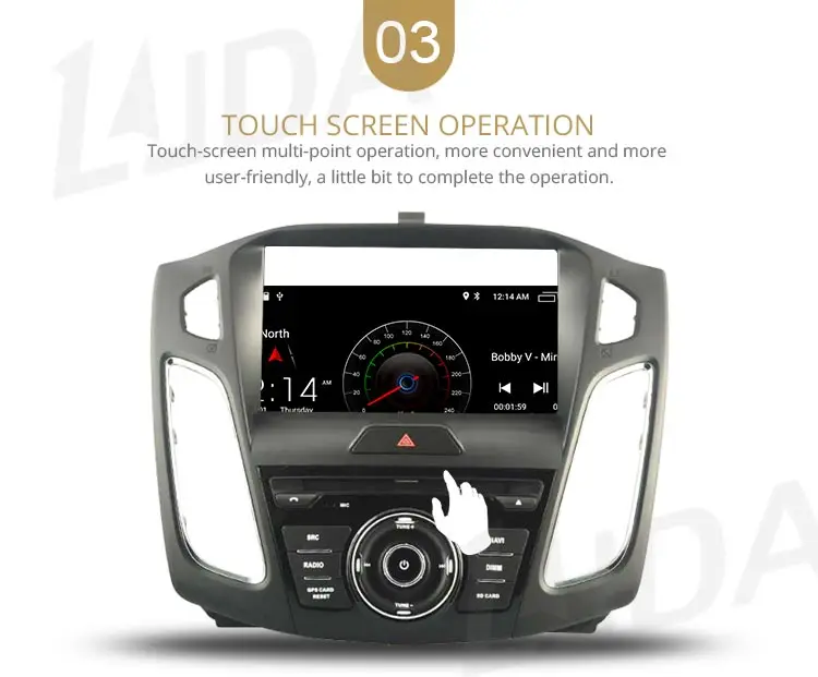 Best LJDA Android 9.1 Car DVD Player For FORD FOCUS 2012 2013 2014 2015 2016 GPS Navigation 1 Din Car Radio Multimedia WIFI Stereo SD 5