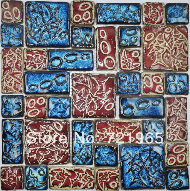 Hand Craft Porcelain Mosaic Kitchen Backsplash Wall Tile Pcmt077 Hand Craft Porcelain Mosaic Kitchen Backsplash Wall Tile Pcmt077 Blue Red Ceramic Bathroom Tiles