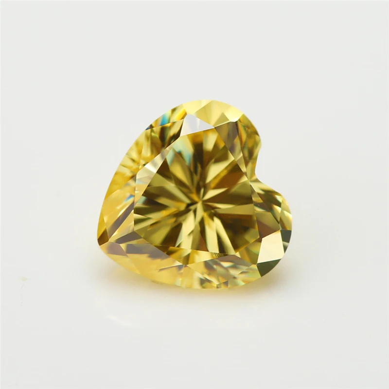 

Free shipping wholesale 2x2~12x12mm heart Shape 3A yellow color CZ gemstone Synthetic Gemstone beads Cubic Zirconia For Jewelry