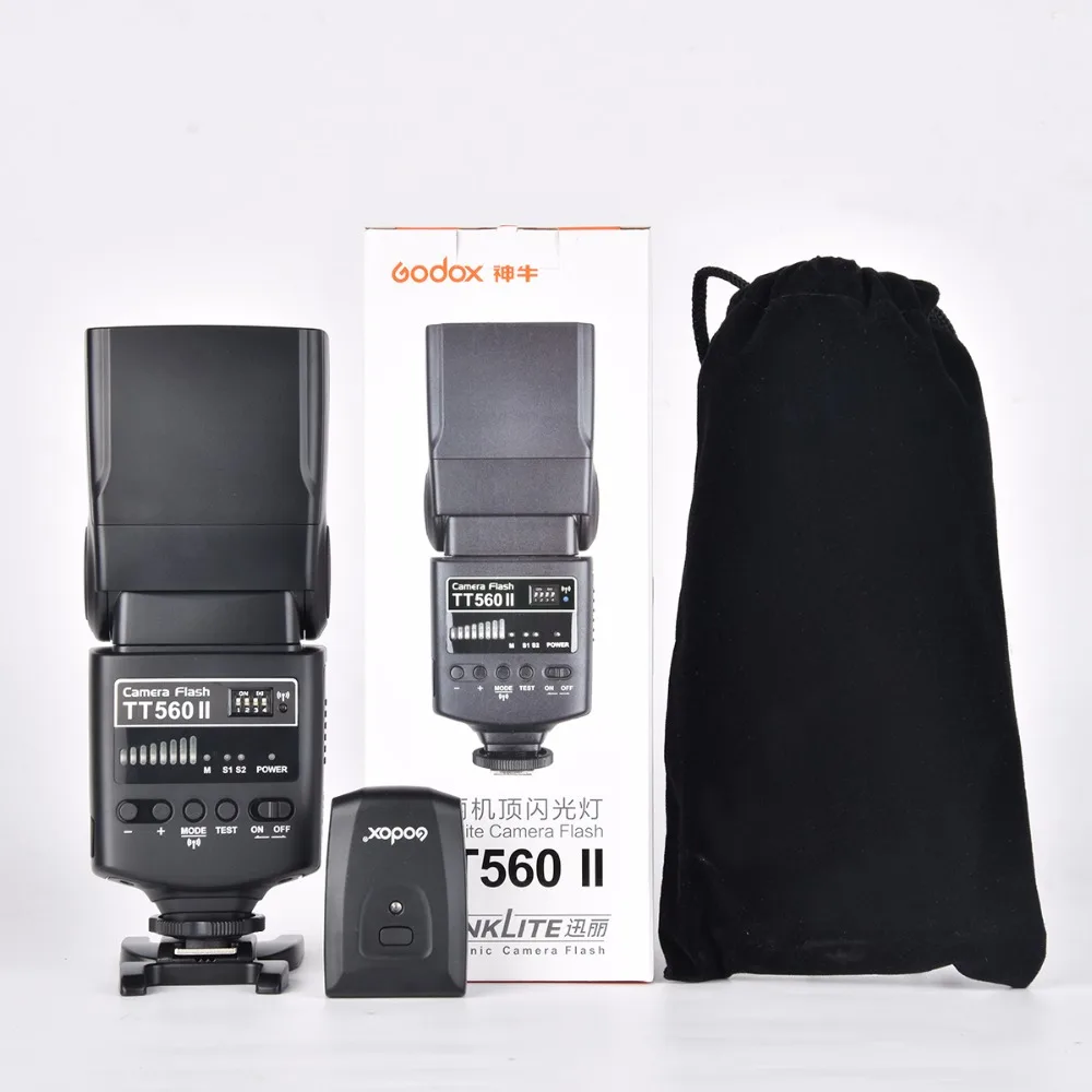 Вспышка Godox TT560II GN38 встроенная беспроводная передача 433 МГц + канальный передатчик