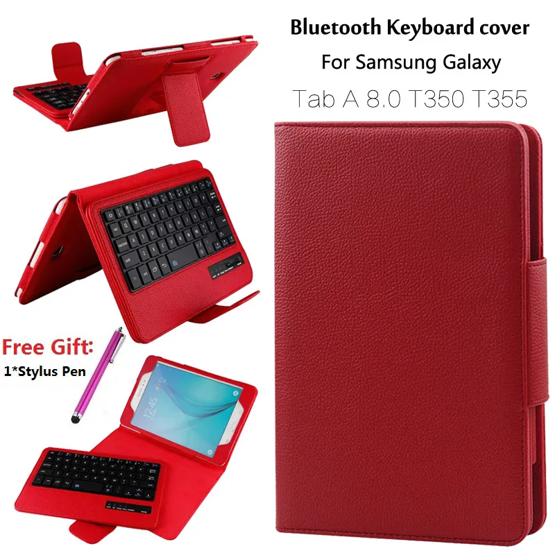 Съемная клавиатура Bluetooth чехол для Samsung Galaxy Tab A 8,0 T350 T351 T355 P350 P355 планшетный чехол-книжка из искусственной кожи чехол+ подарок
