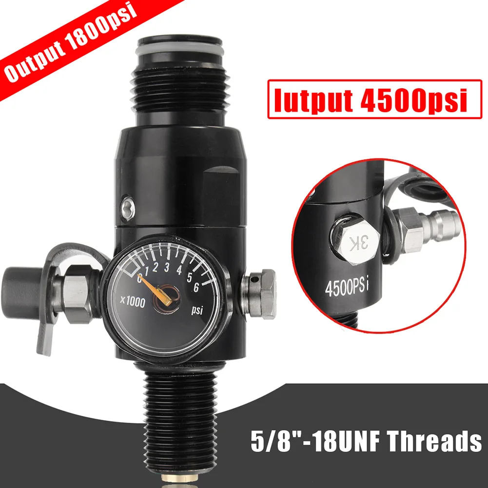 Новинка 5/8 дюйма 18UNF резьба Пейнтбольный клапан регулятор 4500psi HPA Воздушный бак выход 1800psi