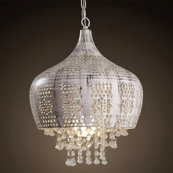 

American Vintage Metal Led Pendant Chandelier Lighting Lustre Crystal Dining Room Led Chandeliers Lamp Bedroom Led Hanging Light