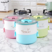 304 Нержавеющая сталь обед Коробки 2 слоя коробка бэнто для микроволновой печи для детей школьные контейнер для еды 2D