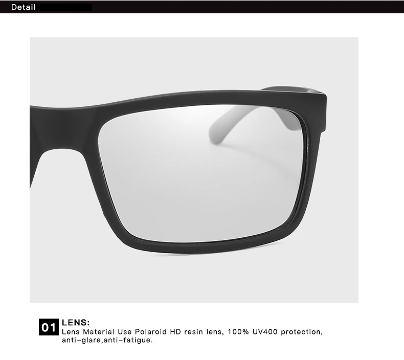 Longkepper Chemeleon фотохромные Солнцезащитные очки Мужские квадратные поляризованные солнцезащитные очки для вождения мужские Обесцвечивающие очки UV400