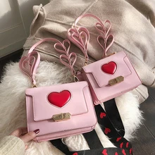 Милая сумка-тоут для девочек, новинка года, модный подарок для мамы и дочки, сумка через плечо из искусственной кожи, женская сумка, сумка-мессенджер с замком в виде сердца
