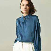 100% Heavy Silk Blouse Women Shirt Simple Design Long Sleeves 3 Colors Pullover Office Work Top Graceful Style New Fashion 2019 100% Heavy Silk Blouse Women Shirt Simple Design Long Sleeves 3 Colors Pullover Office Work Top Graceful Style New Fashion 2019