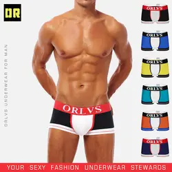 ORLVS боксеры эластичность Сетчатое нижнее белье Для мужчин ORLVS Боксер брюки шорты Sexy Man одноцветное Для мужчин s Марка чехол Боксеры хлопок OR111