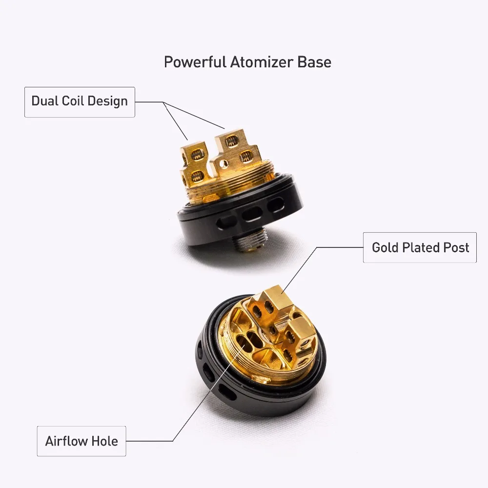 Оригинальный атомайзер Volcanee RTA с двойной катушкой 5 мл диаметр 24 мм Верхняя