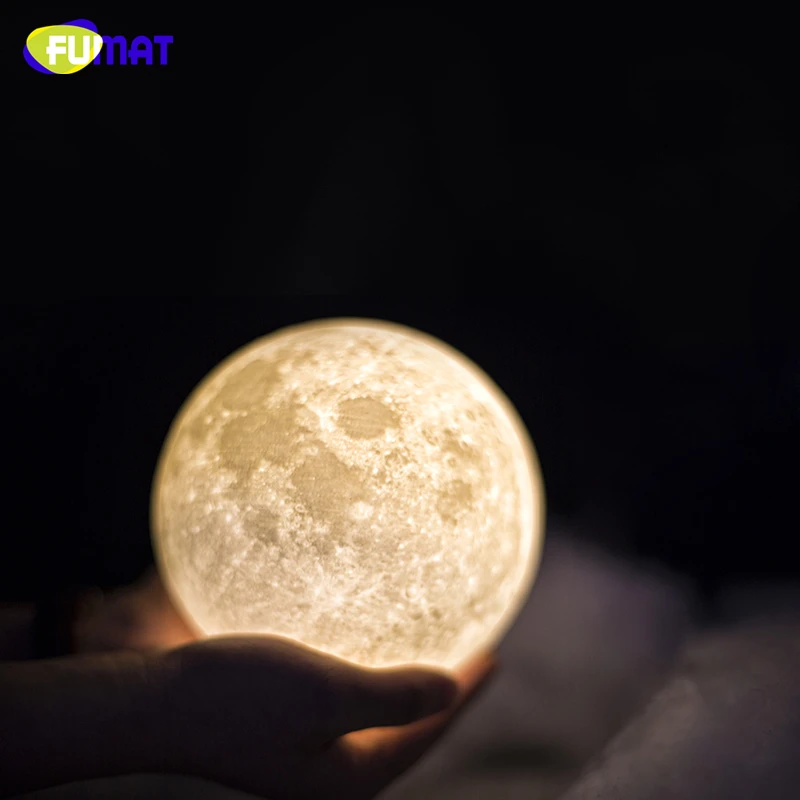 FUMAT 3D лампа с принтом Луны сенсорным переключателем Лунная меняющиеся цвета