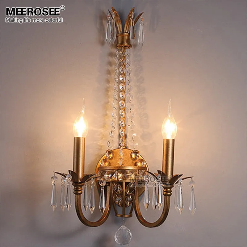 

American Style Crystal Wall Light Fixture Bedroom Lamp Sconces Crystal Lighting Bracket For Living Room Beside Lighting