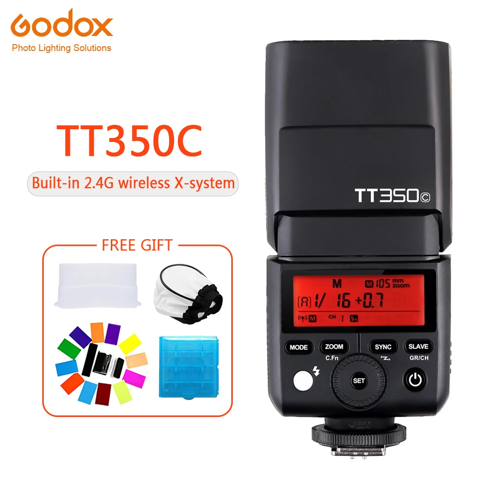 

Godox TT350 Mini TT350C Speedlite flash TTL HSS 1 / 8000s 2.4G Wireless Camera photography for Canon EOS 5D 6D 60D 600D 7D